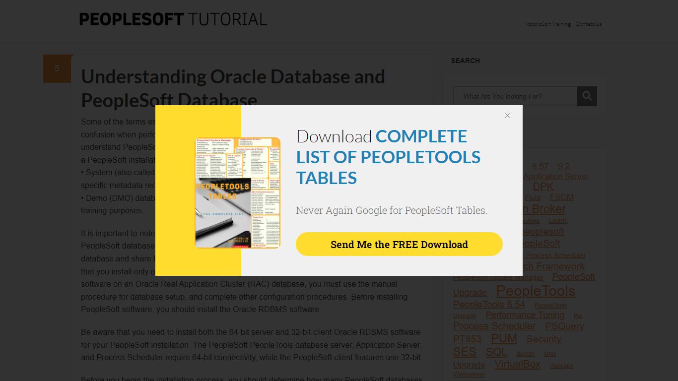 Understanding Oracle Database and PeopleSoft Database